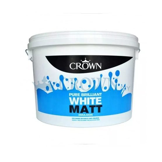 Crown Pure Brilliant White Matt Emulsion Paint 7.5L