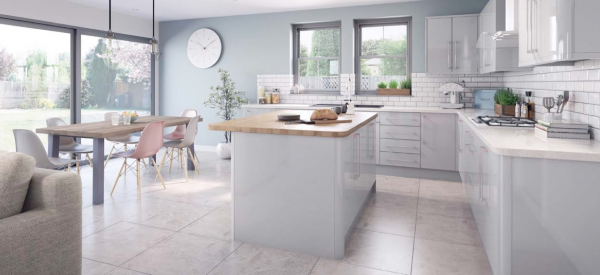 Lumi Dove Grey Gloss Kitchen Range Doors